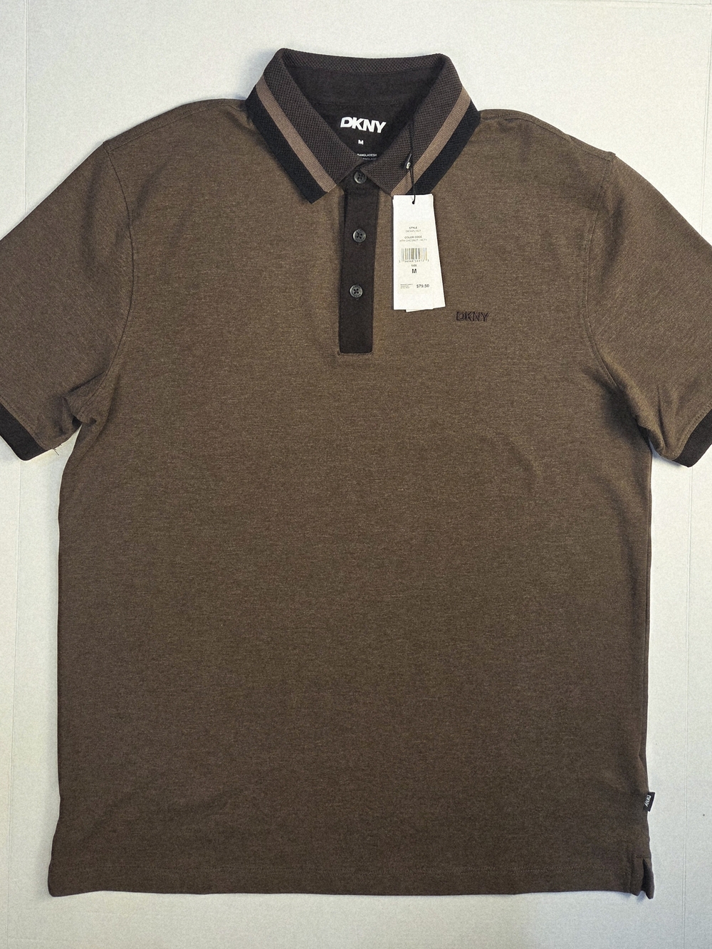 DKNY Men’s Brown Short-Sleeve Polo Shirt
